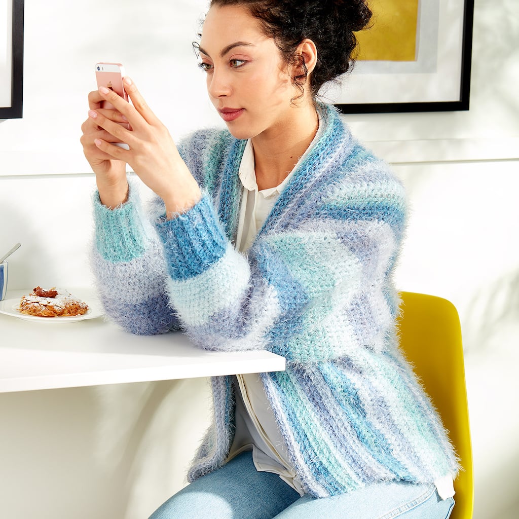 Caron® Latte Cakes™ Cuff to Cuff Crochet Cardigan